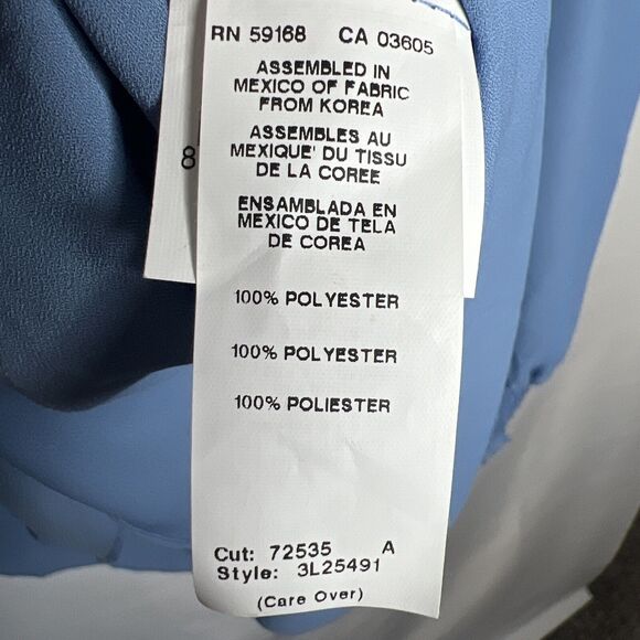 Karen Kane Blouse Womens Size XL Baby Blue Layered Top Smocked Wrist & Neckline - Picture 4 of 11